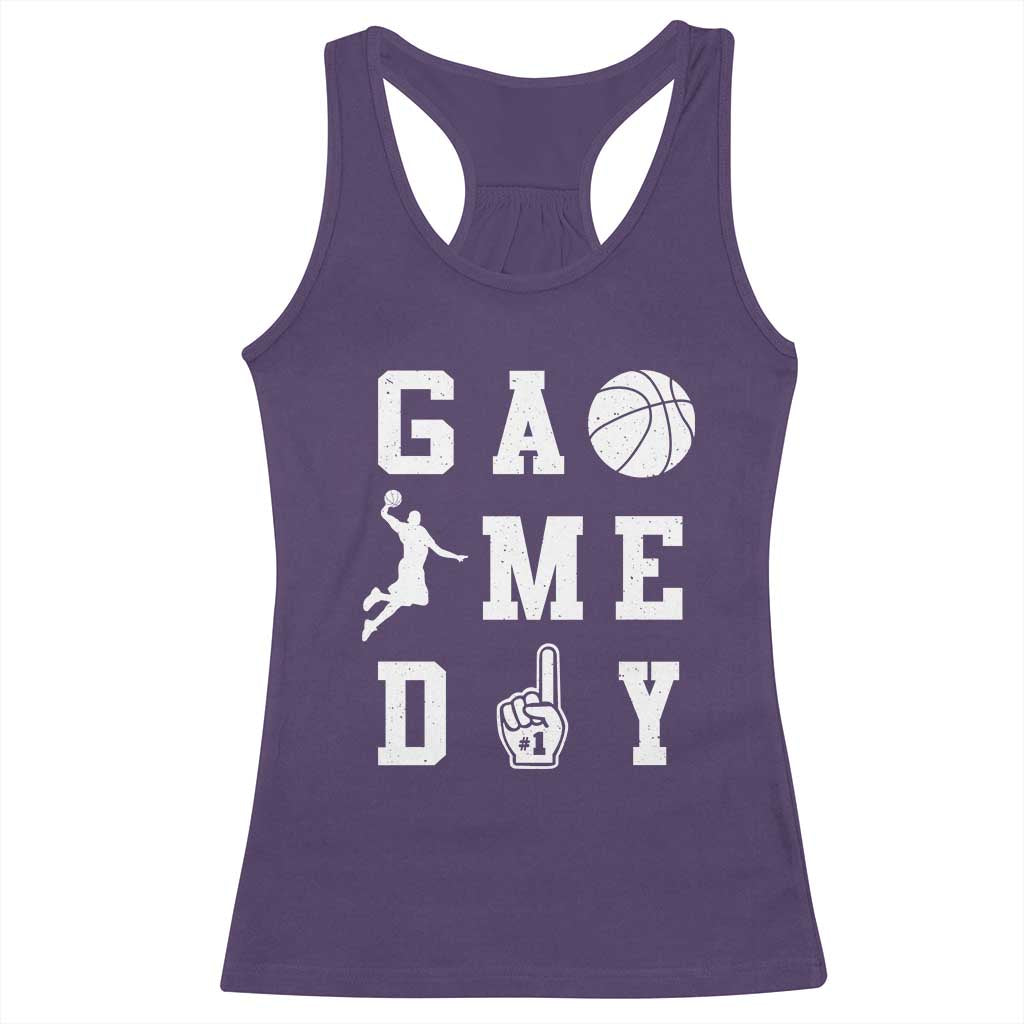 Game Day Basketball Racerback Tank Top Basketball Mom Sports Fan - Wonder Print Shop
