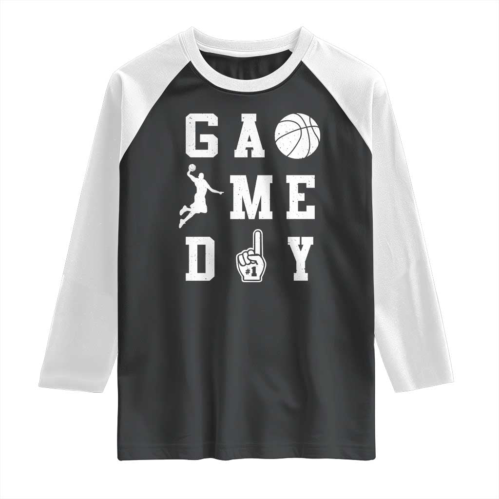 Game Day Basketball Raglan Shirt Basketball Mom Sports Fan - Wonder Print Shop