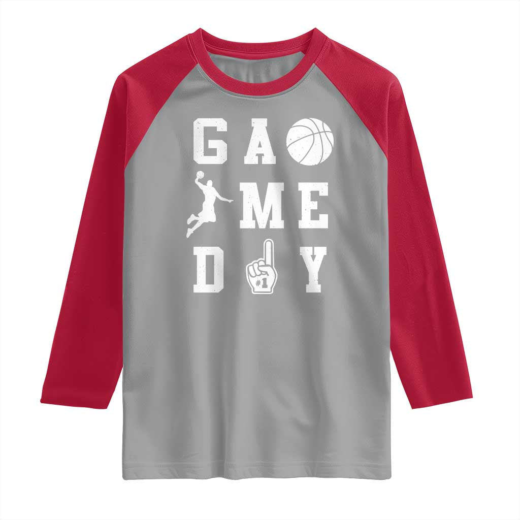 Game Day Basketball Raglan Shirt Basketball Mom Sports Fan - Wonder Print Shop