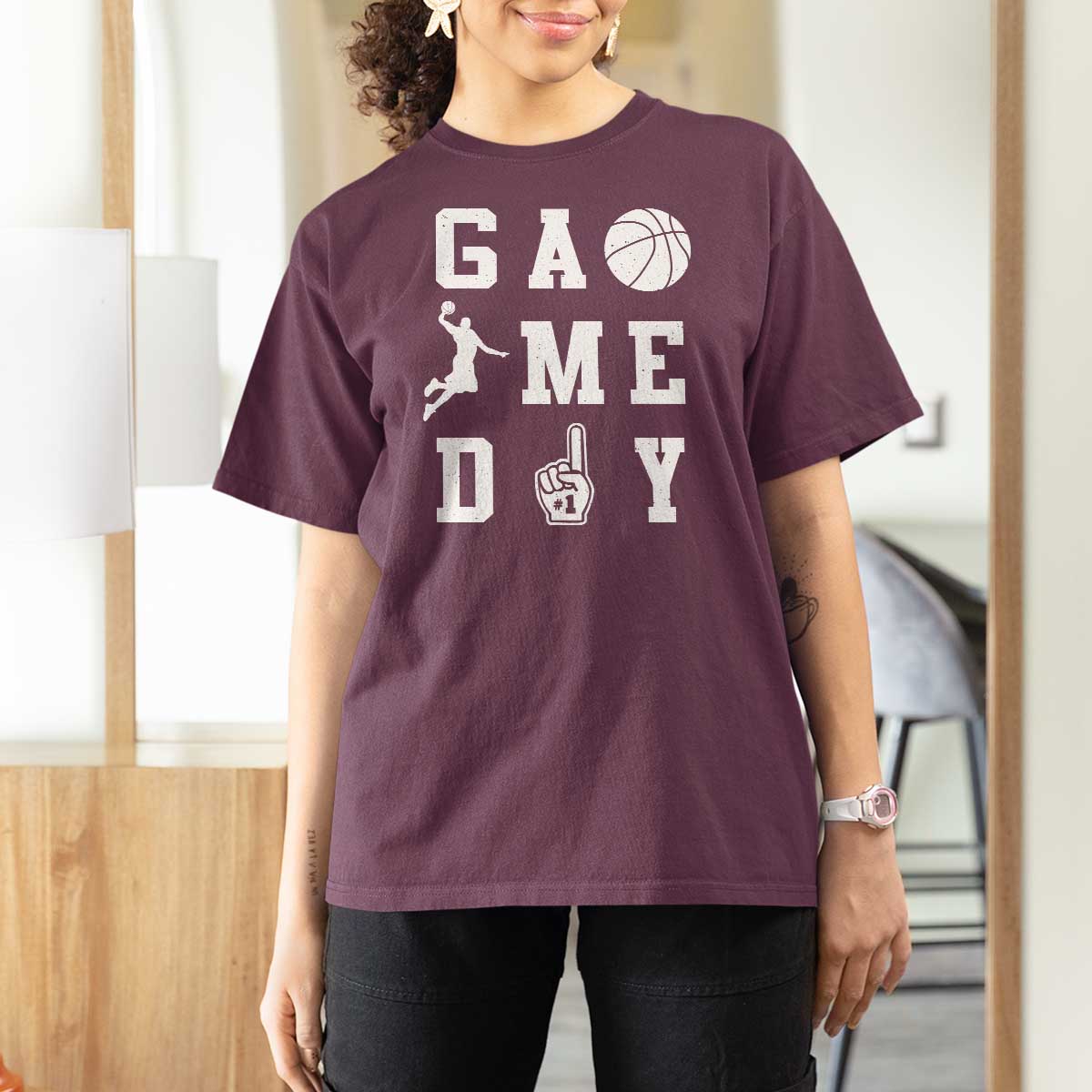 Game Day Basketball T Shirt For Women Basketball Mom Sports Fan - Wonder Print Shop