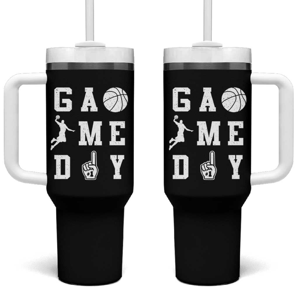 Game Day Basketball Tumbler With Handle Basketball Mom Sports Fan - Wonder Print Shop