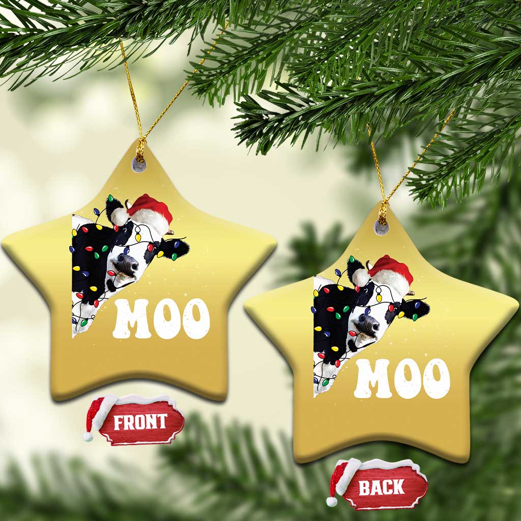 Christmas Cow Christmas Ornament Funny Cow Lover Xmas Gift Farm - Wonder Print Shop