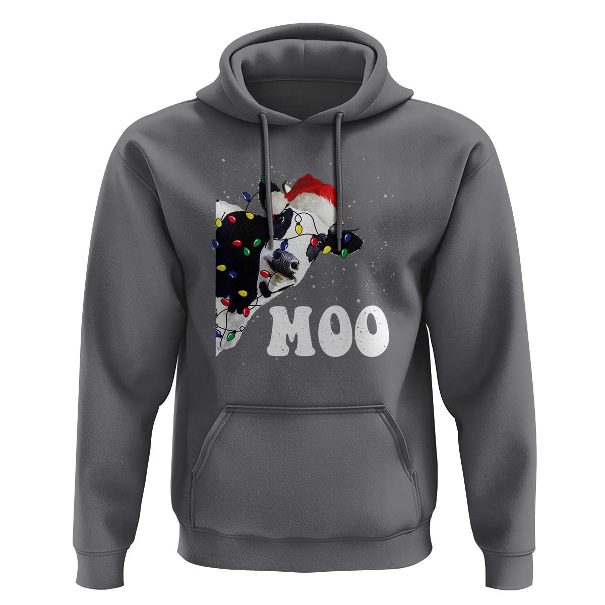 Christmas Cow Hoodie Funny Cow Lover Xmas Gift Farm