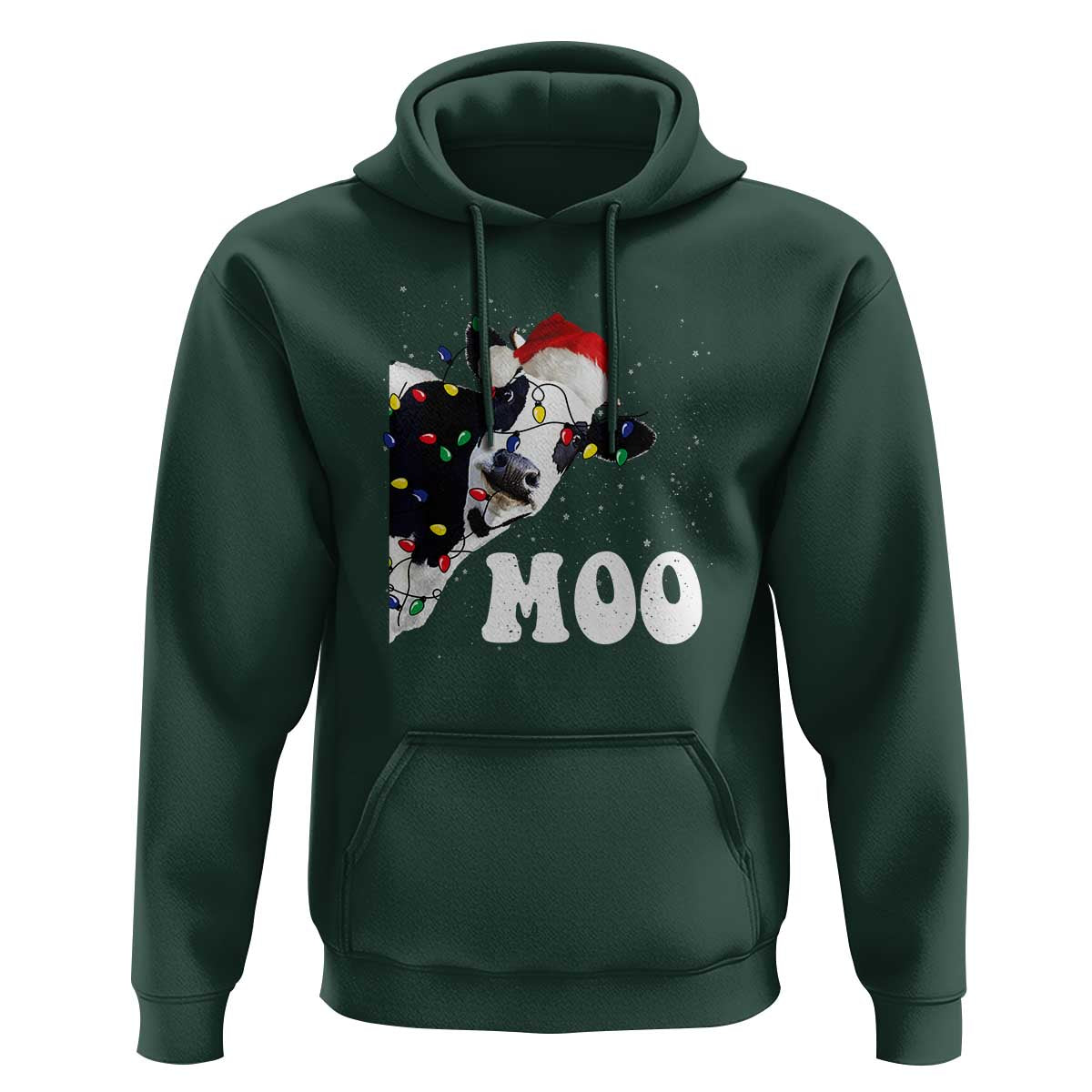 Christmas Cow Hoodie Funny Cow Lover Xmas Gift Farm