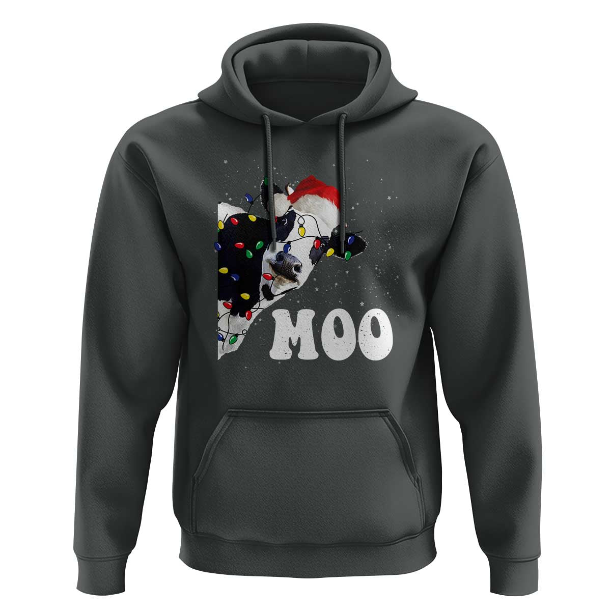 Christmas Cow Hoodie Funny Cow Lover Xmas Gift Farm