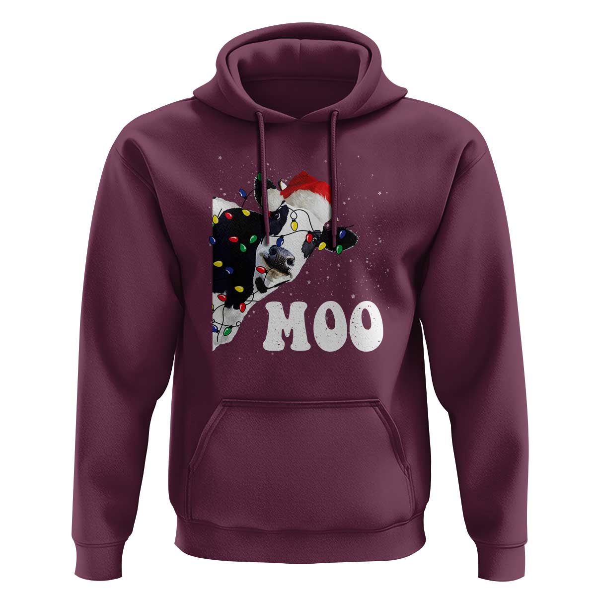 Christmas Cow Hoodie Funny Cow Lover Xmas Gift Farm