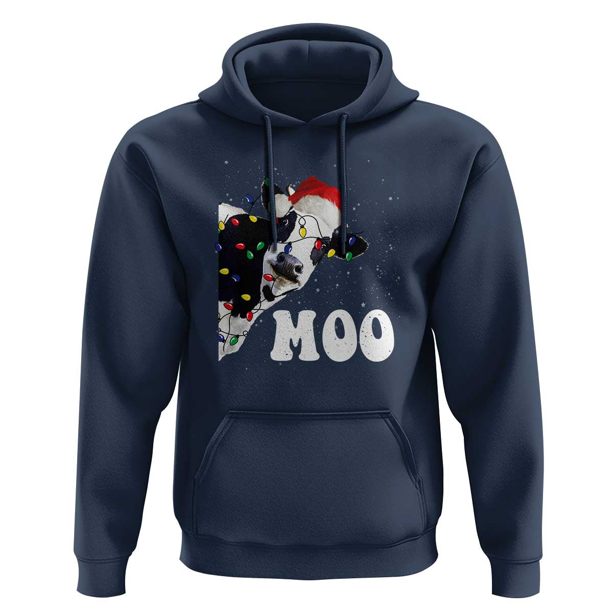 Christmas Cow Hoodie Funny Cow Lover Xmas Gift Farm