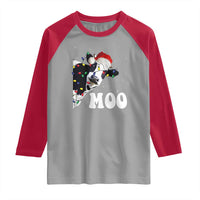 Christmas Cow Raglan Shirt Funny Cow Lover Xmas Gift Farm