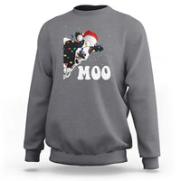 Christmas Cow Sweatshirt Funny Cow Lover Xmas Gift Farm - Wonder Print Shop