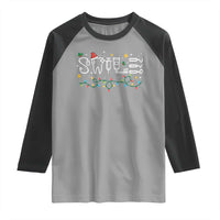 Christmas Dental Raglan Shirt Red Santa Hat Teeth Funny Dentist Merry Xmas Lights
