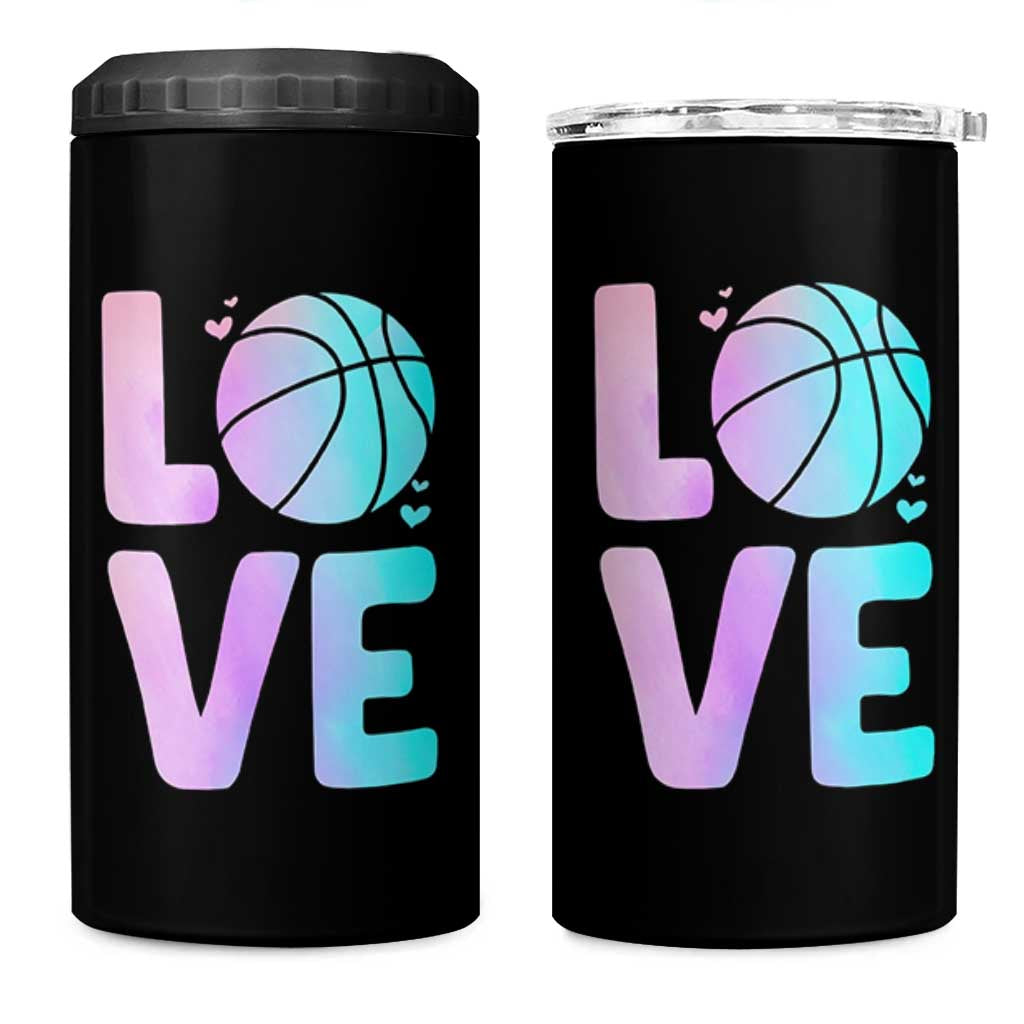 Basketball Lovers 4 in 1 Can Cooler Tumbler Basketball Mom Sports Fan - Wonder Print Shop
