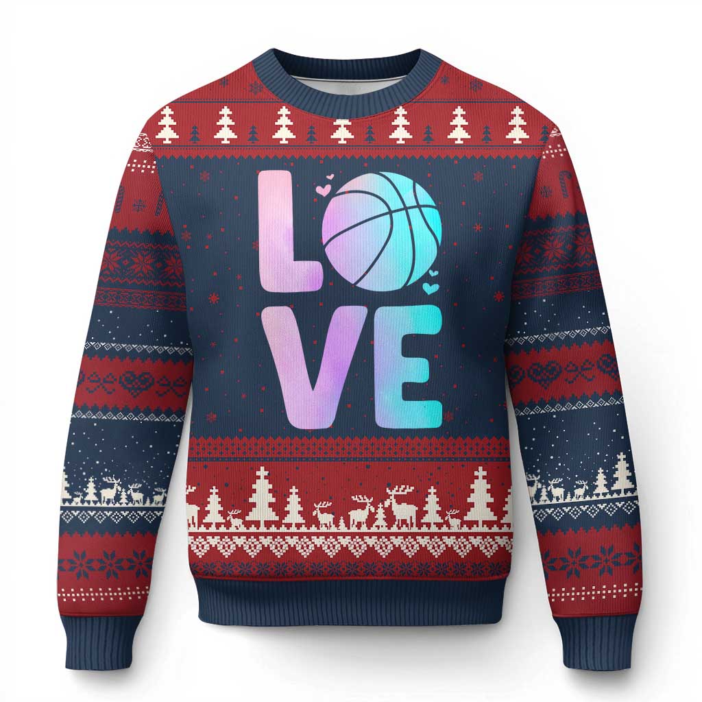 Basketball Lovers Ugly Christmas Sweater Basketball Mom Sports Fan - Wonder Print Shop