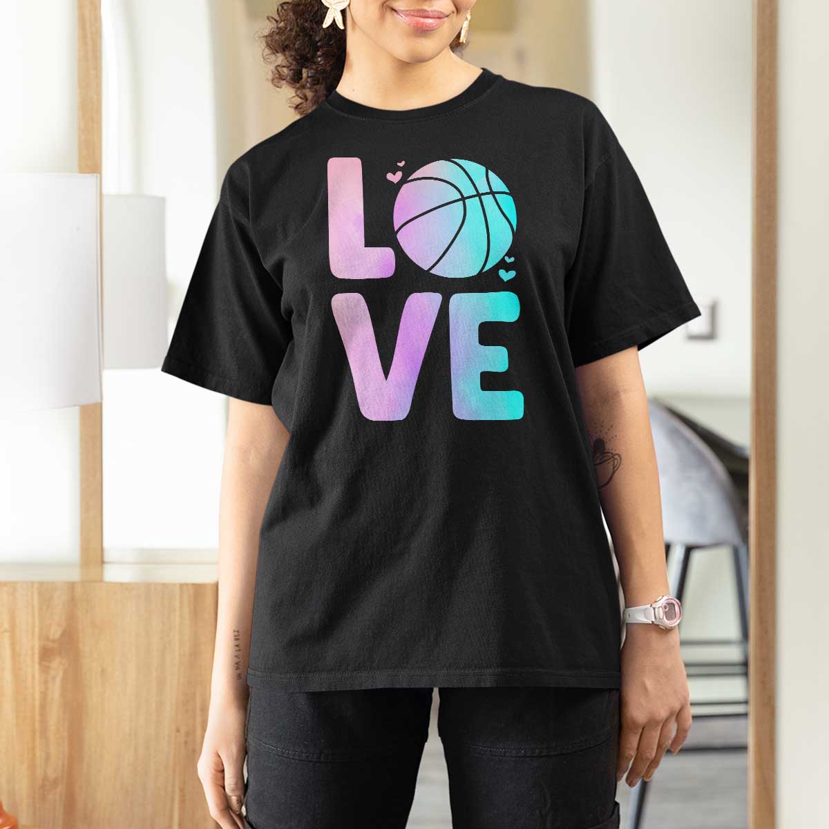 Basketball Lovers T Shirt For Women Basketball Mom Sports Fan - Wonder Print Shop