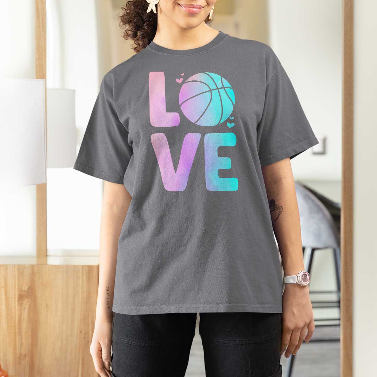 Basketball Lovers T Shirt For Women Basketball Mom Sports Fan - Wonder Print Shop