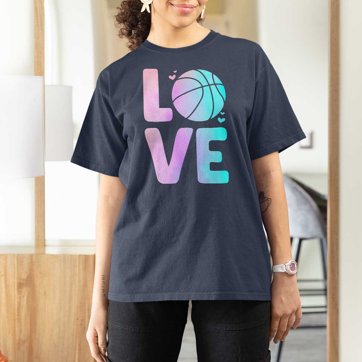 Basketball Lovers T Shirt For Women Basketball Mom Sports Fan - Wonder Print Shop