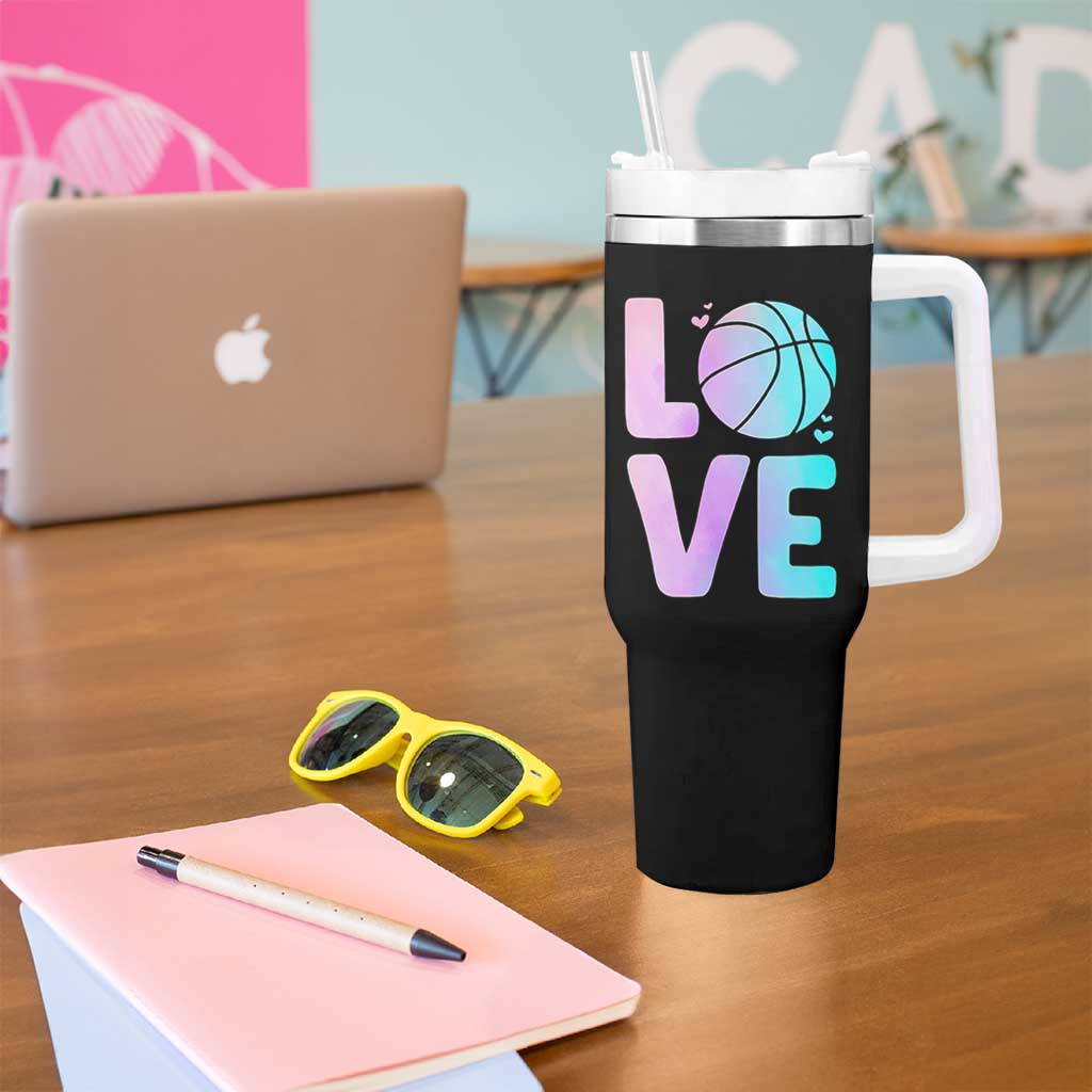 Basketball Lovers Tumbler With Handle Basketball Mom Sports Fan - Wonder Print Shop