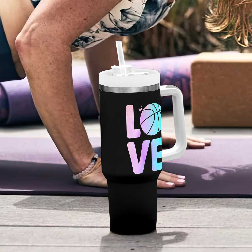 Basketball Lovers Tumbler With Handle Basketball Mom Sports Fan - Wonder Print Shop