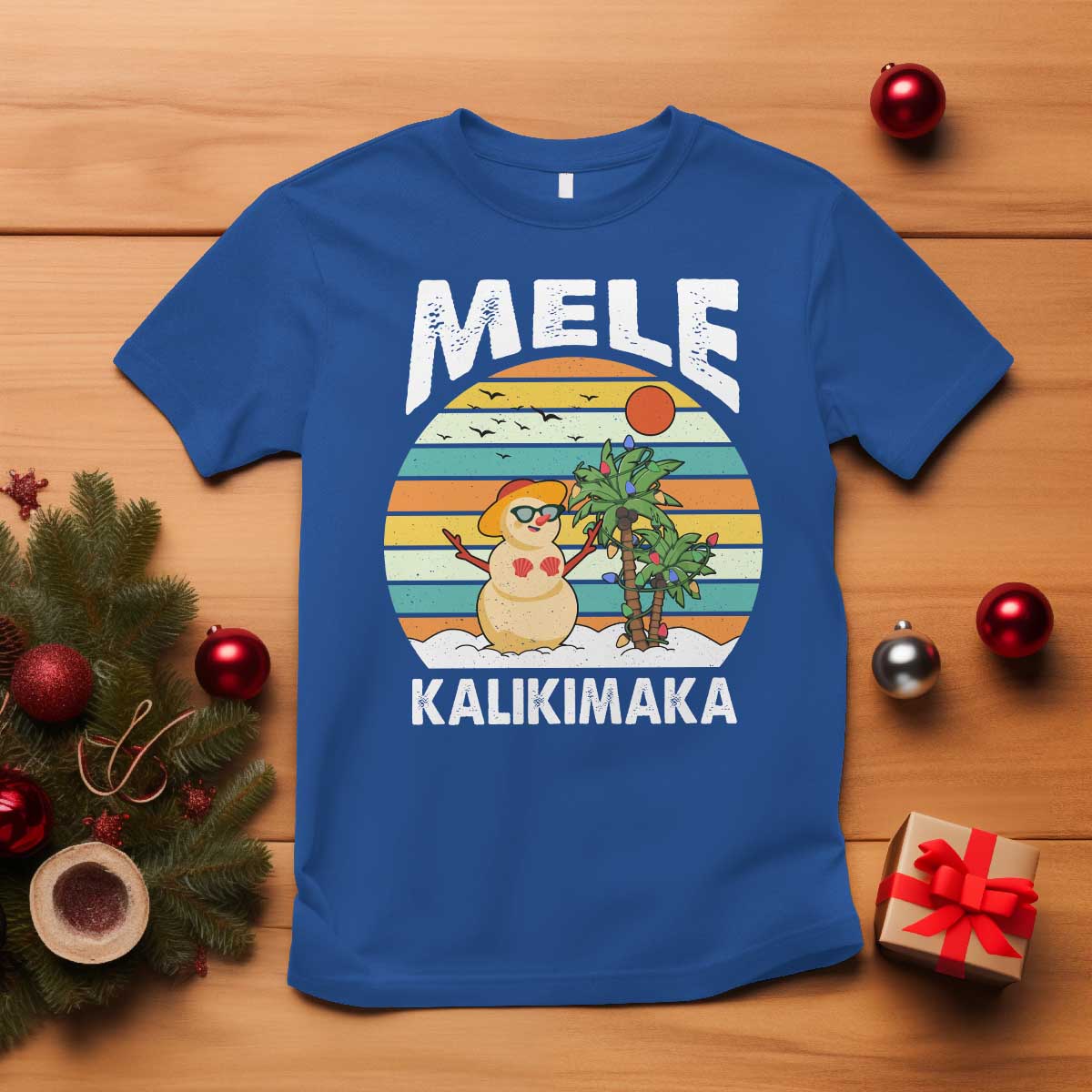 Mele Kalikimaka Hawaiian Christmas T Shirt Beach Hawaii Xmas In July Tropical - Wonder Print Shop