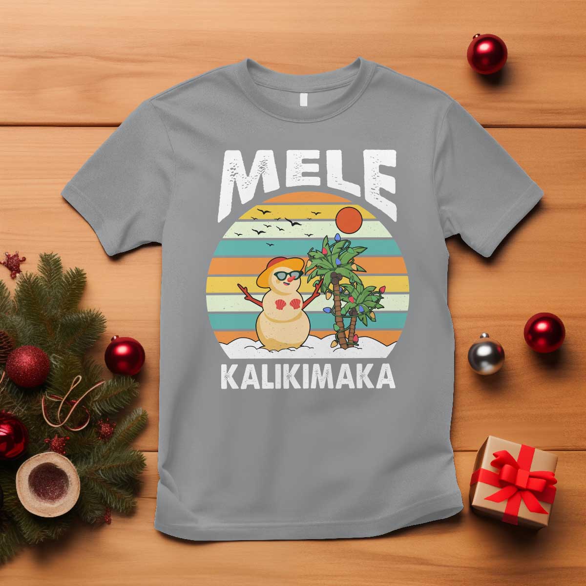 Mele Kalikimaka Hawaiian Christmas T Shirt Beach Hawaii Xmas In July Tropical - Wonder Print Shop