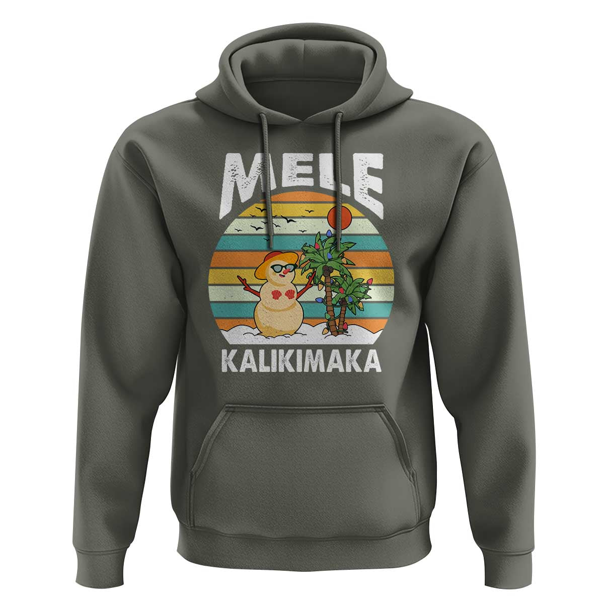 Mele Kalikimaka Hawaiian Christmas Hoodie Beach Hawaii Xmas In July Tropical