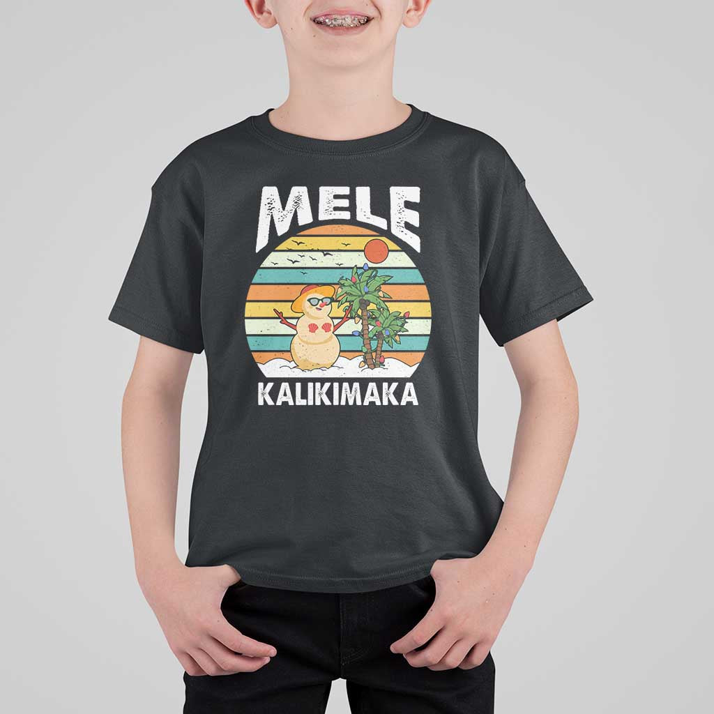 Mele Kalikimaka Hawaiian Christmas T Shirt For Kid Beach Hawaii Xmas In July Tropical - Wonder Print Shop