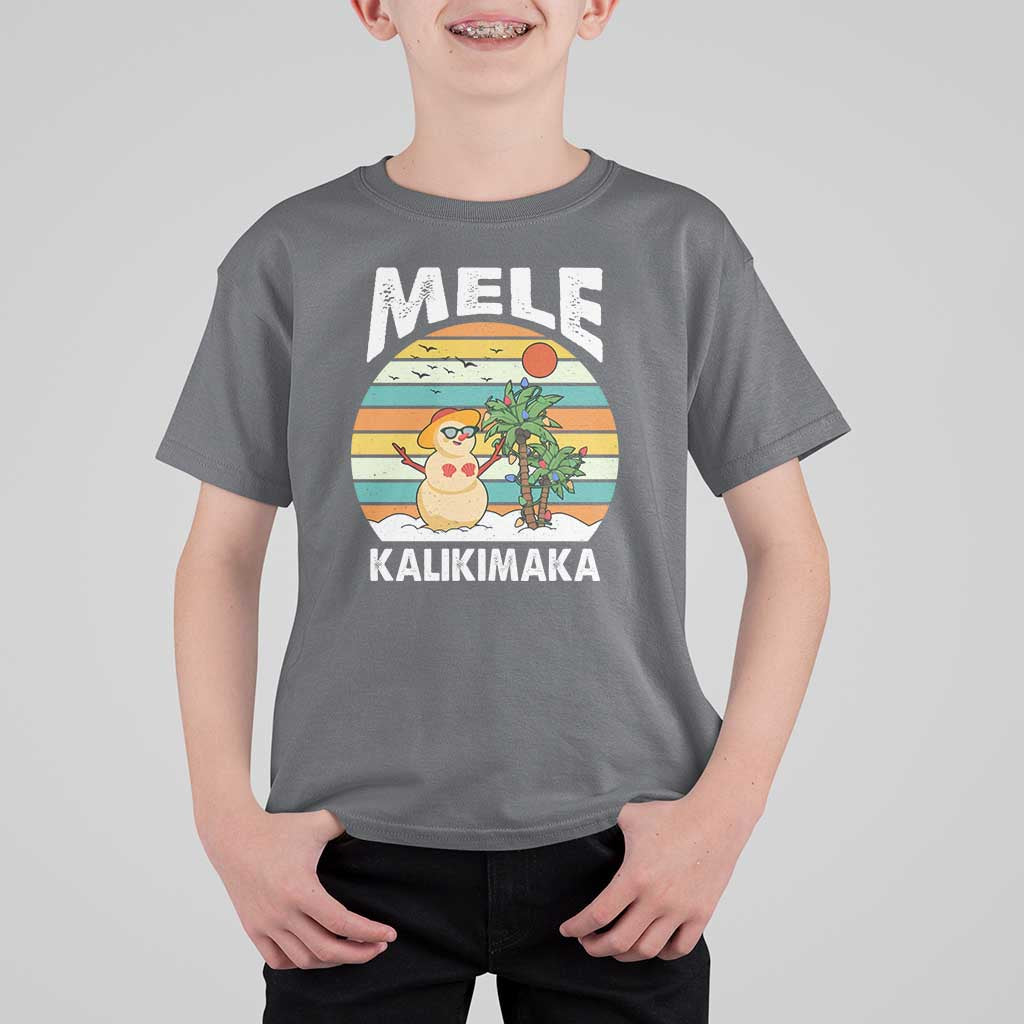 Mele Kalikimaka Hawaiian Christmas T Shirt For Kid Beach Hawaii Xmas In July Tropical - Wonder Print Shop