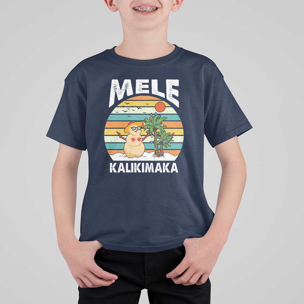 Mele Kalikimaka Hawaiian Christmas T Shirt For Kid Beach Hawaii Xmas In July Tropical - Wonder Print Shop