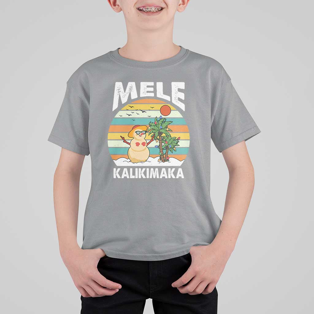 Mele Kalikimaka Hawaiian Christmas T Shirt For Kid Beach Hawaii Xmas In July Tropical - Wonder Print Shop