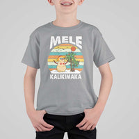 Mele Kalikimaka Hawaiian Christmas T Shirt For Kid Beach Hawaii Xmas In July Tropical - Wonder Print Shop