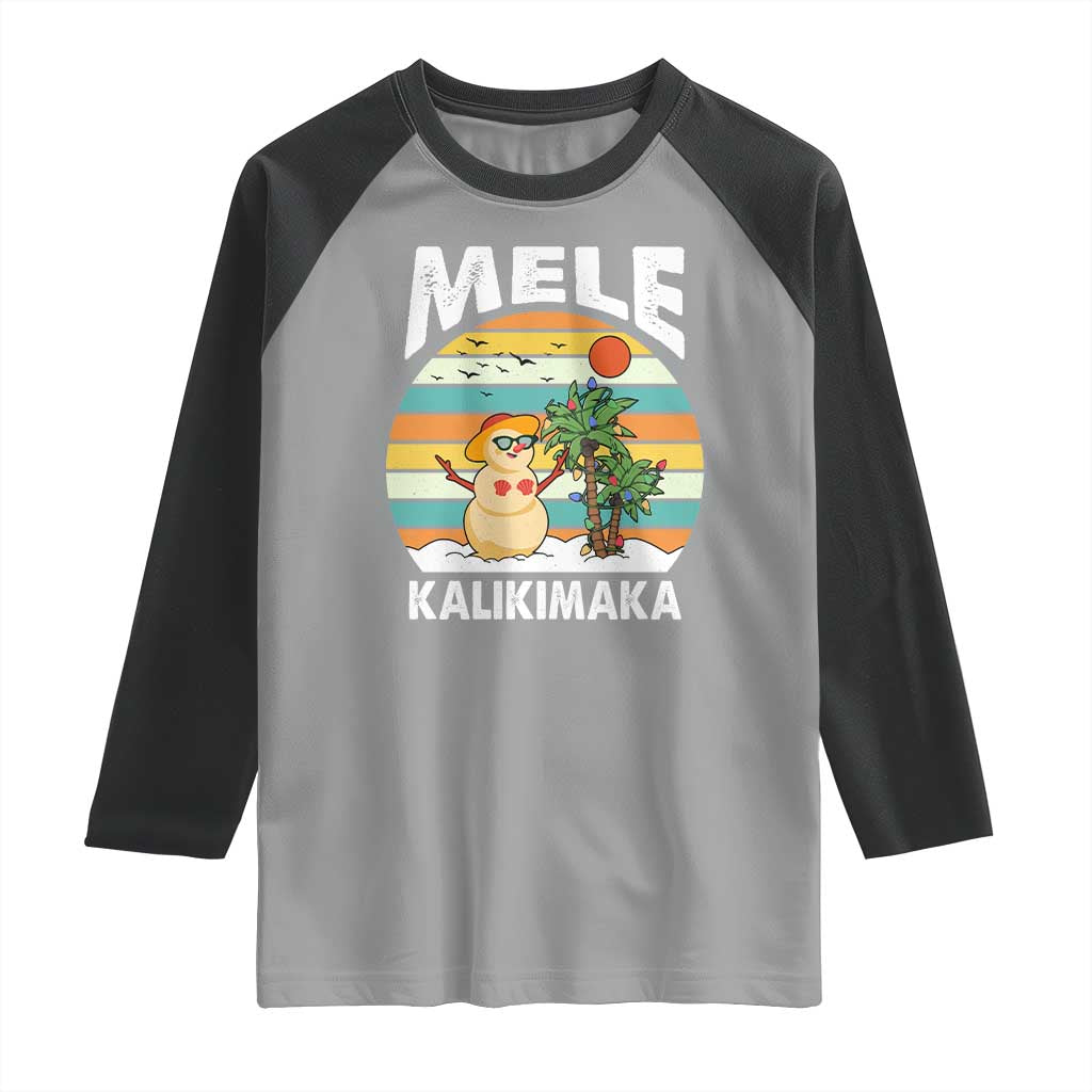 Mele Kalikimaka Hawaiian Christmas Raglan Shirt Beach Hawaii Xmas Tropical