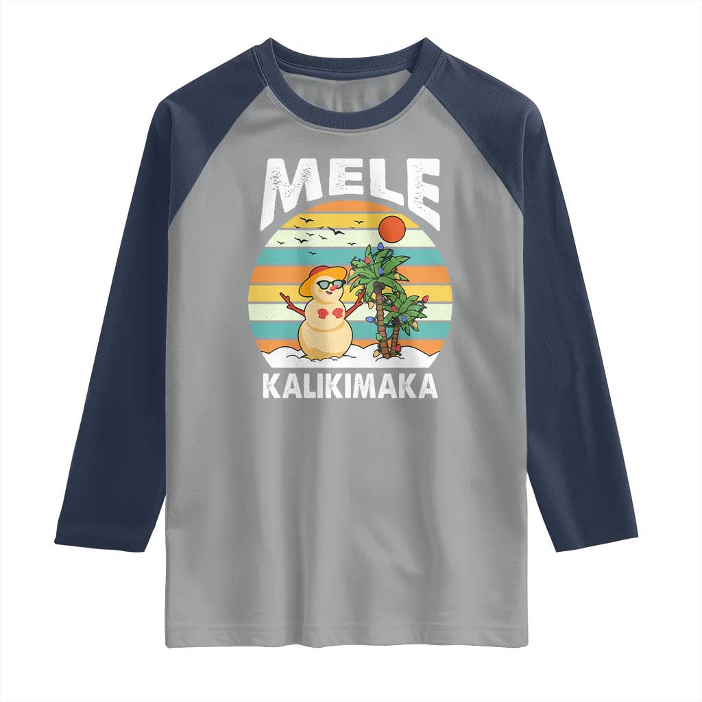 Mele Kalikimaka Hawaiian Christmas Raglan Shirt Beach Hawaii Xmas Tropical