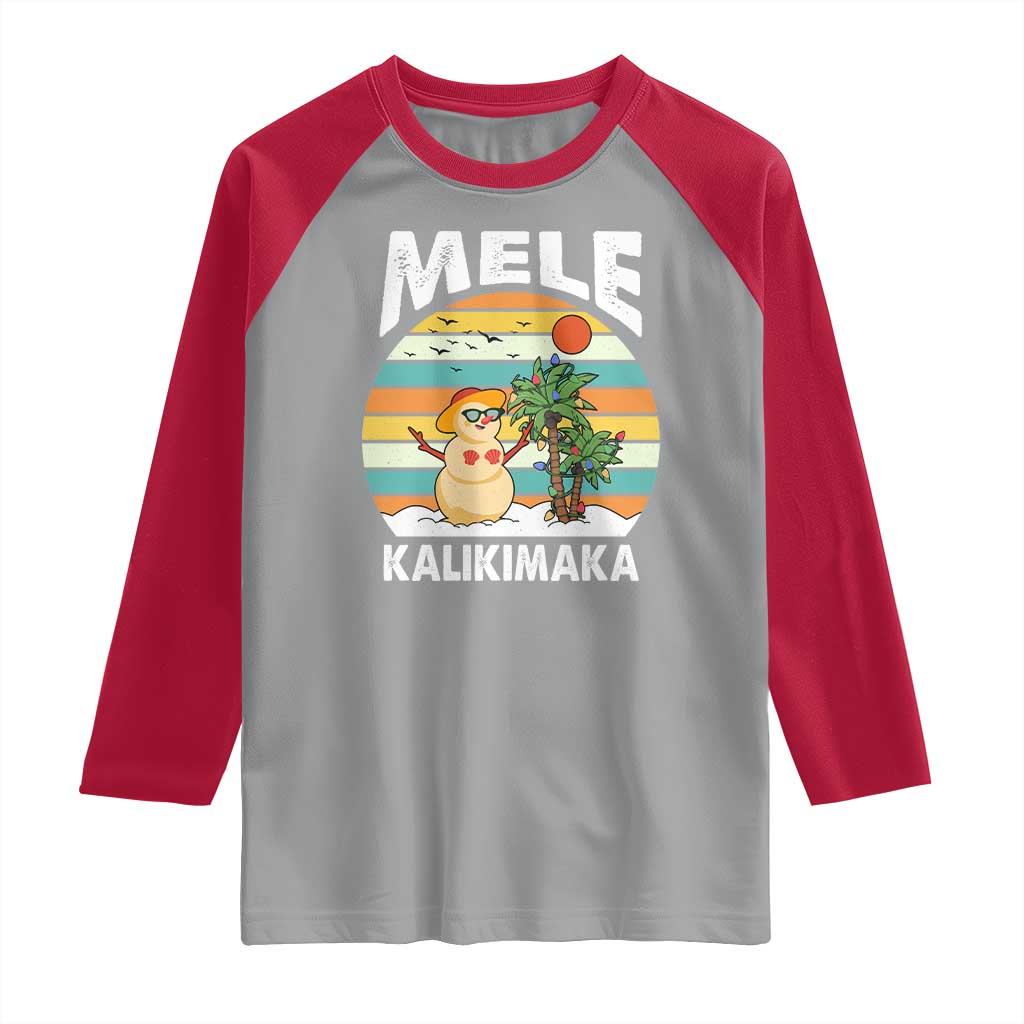 Mele Kalikimaka Hawaiian Christmas Raglan Shirt Beach Hawaii Xmas Tropical