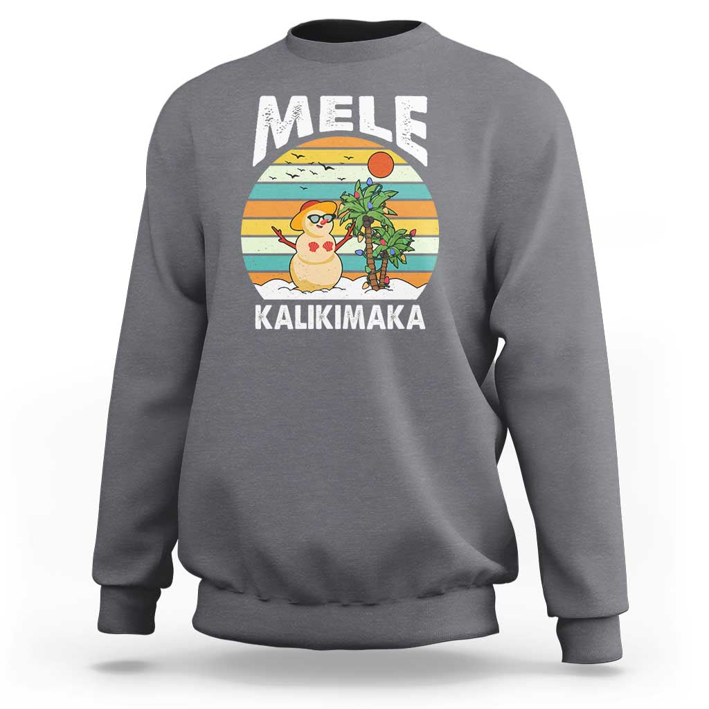 Mele Kalikimaka Hawaiian Christmas Sweatshirt Beach Hawaii Xmas In July Tropical - Wonder Print Shop