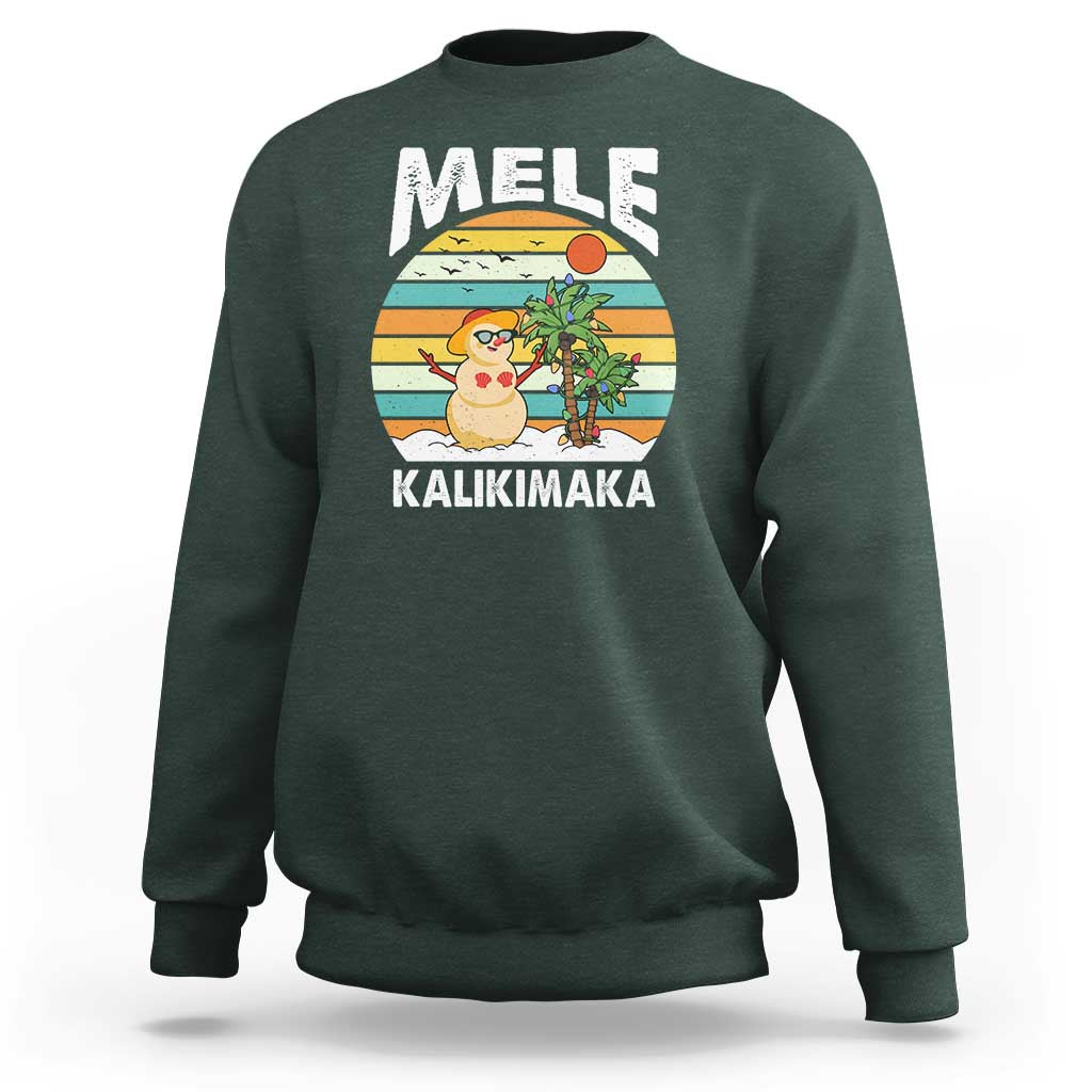 Mele Kalikimaka Hawaiian Christmas Sweatshirt Beach Hawaii Xmas In July Tropical - Wonder Print Shop