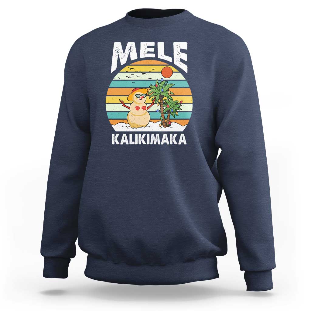 Mele Kalikimaka Hawaiian Christmas Sweatshirt Beach Hawaii Xmas In July Tropical - Wonder Print Shop