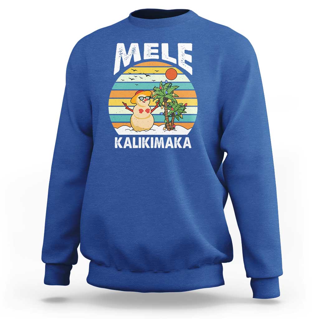 Mele Kalikimaka Hawaiian Christmas Sweatshirt Beach Hawaii Xmas In July Tropical - Wonder Print Shop