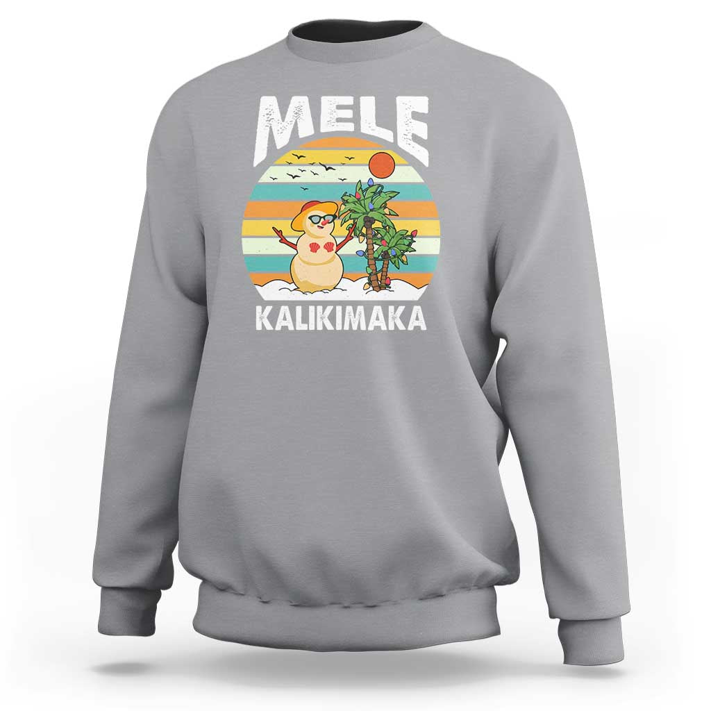 Mele Kalikimaka Hawaiian Christmas Sweatshirt Beach Hawaii Xmas In July Tropical - Wonder Print Shop
