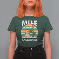 Mele Kalikimaka Hawaiian Christmas T Shirt For Women Beach Hawaii Xmas In July Tropical - Wonder Print Shop
