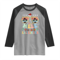 Santa Claus Sunglasses Beach Christmas In Hawaii Family Vacation Raglan Shirt Mele Kalikimaka