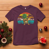 Dabbing Pineapple Christmas Tree Lights T Shirt Hawaiian Hawaii Tropical Xmas Men Gifts Sunglasses On - Wonder Print Shop