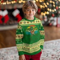 Dabbing Pineapple Christmas Tree Lights Ugly Christmas Sweater Hawaiian Hawaii Tropical Xmas Men Gifts Sunglasses On - Wonder Print Shop