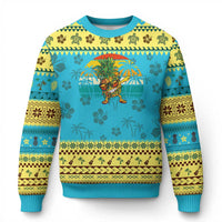 Dabbing Pineapple Christmas Tree Lights Ugly Christmas Sweater Hawaiian Hawaii Tropical Xmas Men Gifts Sunglasses On - Wonder Print Shop
