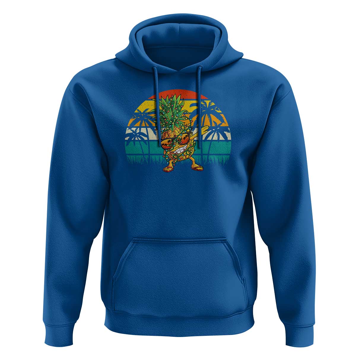 Dabbing Pineapple Christmas Tree Lights Hoodie Hawaiian Hawaii Tropical Xmas Men Gifts Sunglasses On