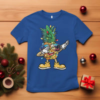 Dabbing Pineapple Christmas Tree Lights Xmas Sunglasses T Shirt Tropical Holiday Beach Tank for Hawaii Vacation - Wonder Print Shop