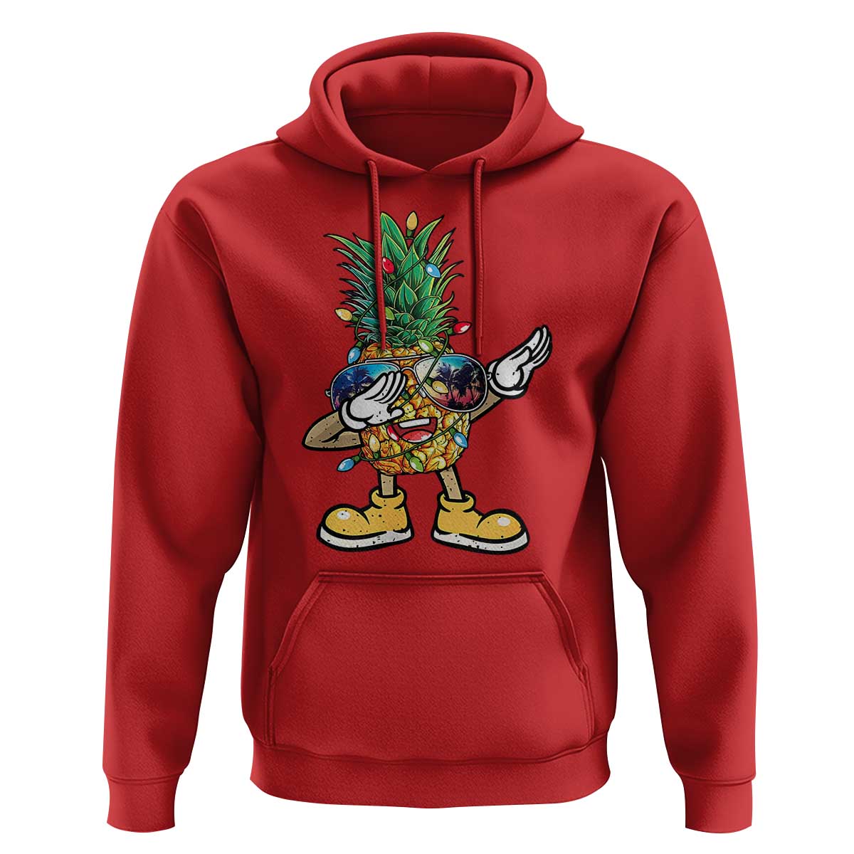 Dabbing Pineapple Christmas Tree Lights Xmas Sunglasses Hoodie Tropical Holiday Beach Tank for Hawaii Vacation