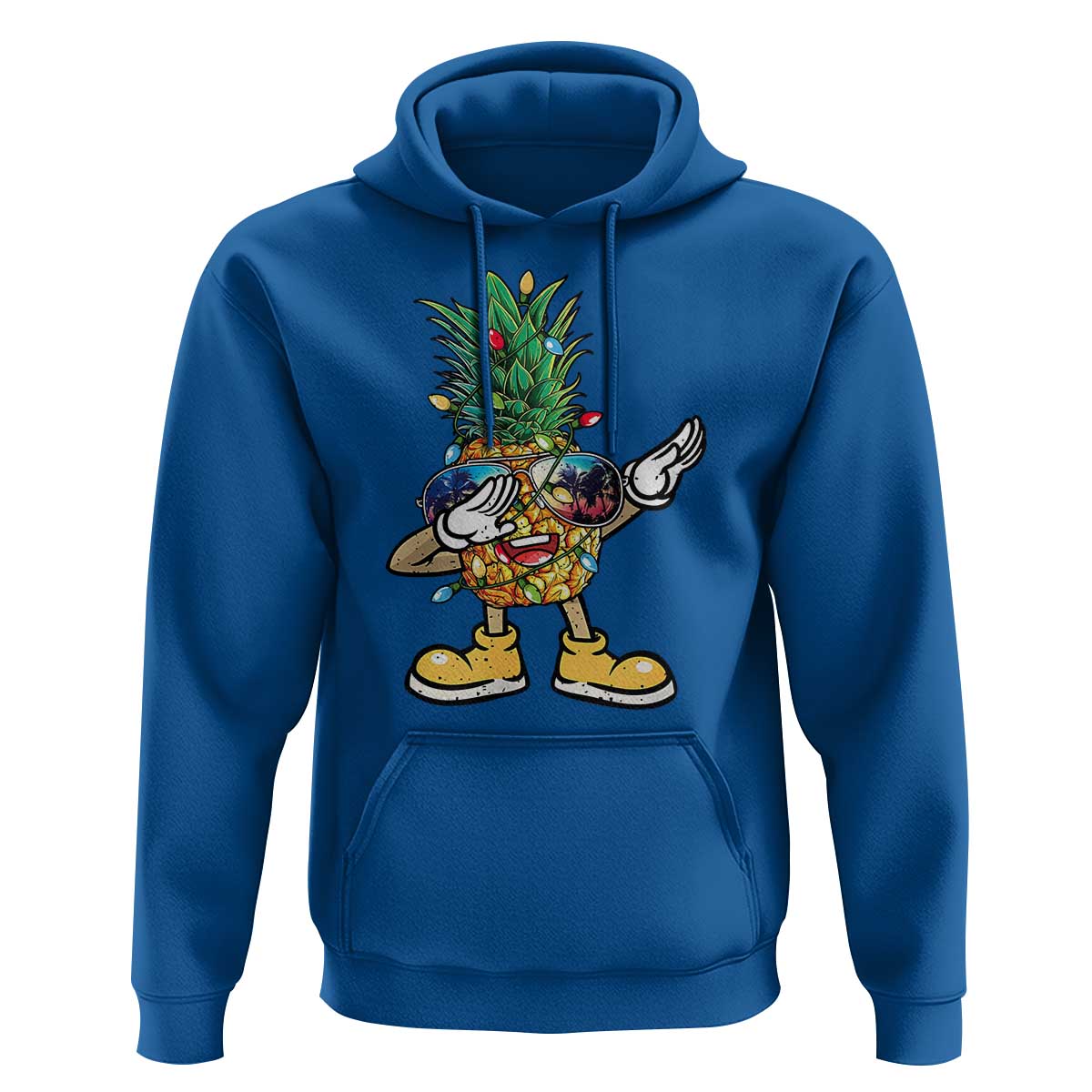Dabbing Pineapple Christmas Tree Lights Xmas Sunglasses Hoodie Tropical Holiday Beach Tank for Hawaii Vacation