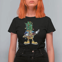 Dabbing Pineapple Christmas Tree Lights Xmas Sunglasses T Shirt For Women Tropical Holiday Beach Tank for Hawaii Vacation - Wonder Print Shop