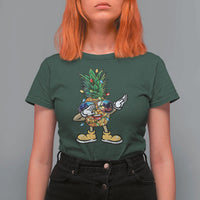 Dabbing Pineapple Christmas Tree Lights Xmas Sunglasses T Shirt For Women Tropical Holiday Beach Tank for Hawaii Vacation - Wonder Print Shop