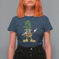 Dabbing Pineapple Christmas Tree Lights Xmas Sunglasses T Shirt For Women Tropical Holiday Beach Tank for Hawaii Vacation - Wonder Print Shop