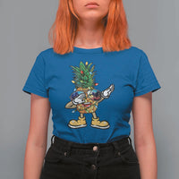 Dabbing Pineapple Christmas Tree Lights Xmas Sunglasses T Shirt For Women Tropical Holiday Beach Tank for Hawaii Vacation - Wonder Print Shop